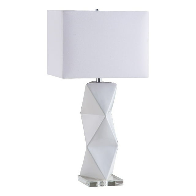 Coaster Lampe de Table Design Géométrique Contemporain en Blanc