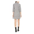 thumbnail image 2 of ROBBIE BEE Womens Black Pocketed 3/4 Sleeve Cowl Neck Above The Knee Evening Fit + Flare Dress Petites PS, 2 of 4