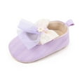 thumbnail image 7 of Infant Baby Girls Dress Shoes Newborn Cute Lace Bowkont Mary Jane Flats Non-Slip Lightweight Soft Sole Toddler First Walkers Princess Wedding Casual Shoes (6-12 Months, Purple), 7 of 7