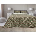 thumbnail image 1 of Christmas Comforter & Sham Bedding Set, Pine Fir Cones Balls and Coniferous Tree Leaves Holly Berry Old Fashioned, 3 pcs Duvet Set Microfiber Filling Quilt, 5 Sizes, Red Green Grey, by Ambesonne, 1 of 4