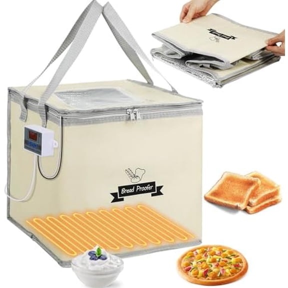 Bread Dough Proofing Box, Precision Temperature Control Bread Proofer Foldable Visible Dough Proofer Sourdough Starter Warmer Home for Pizza and Yoghurt Making