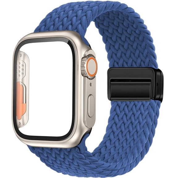 LEIXIUER Compatible with Apple Watch Bands and Case 41mm 40mm 38mm 45mm 44mm 42mm Stretchy Braided Solo Loop iWatch Bands for Aplle Watch Sieres 9 8 7 SE 6 5 4 3 2 1 for Women Men