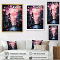 thumbnail image 4 of Designart "Luminous Night in Abstract Northern Pink III" Landscapes Framed Wall Art - Traditional Pink Northern Lights Hallway Framed Wall Art Decor, 4 of 6