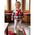 thumbnail image 5 of RUINIXCW Baby Girl Christmas Romper Plaid Bow Snap Crew Neck Long Sleeve Jumpsuit, 5 of 8