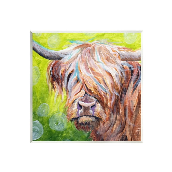 Stupell Industries Vivid Highland Cattle Rural Farmland Animal Painting Painting Unframed Art Print Wall Art, Design by Jennifer Redstreake