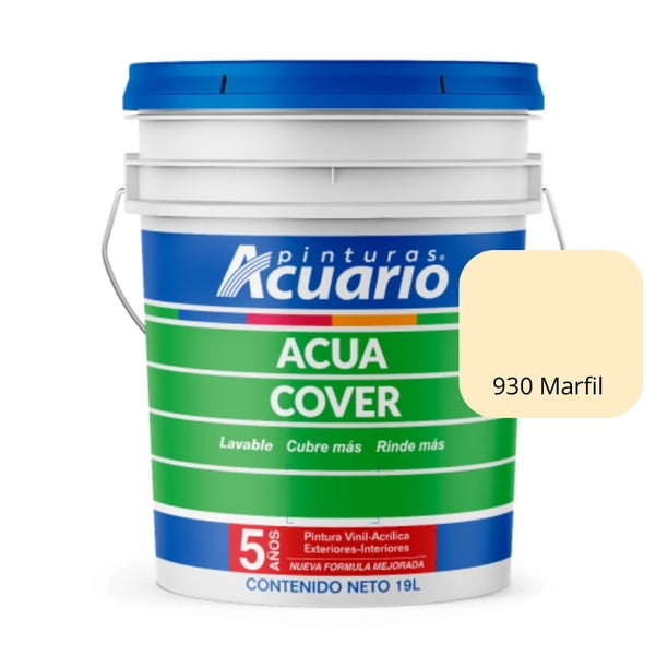 PINTURA VINILICA ACUA COVER COLOR MARFIL MATE ACUARIO CUBETA