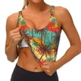thumbnail image 4 of Lsque Colorful Hawaii Palms Printed Women'S Sports Bra, Compression, Moisture Wicking, High-Impact Sports Bra For Women,Supportive sports bra-Medium, 4 of 9