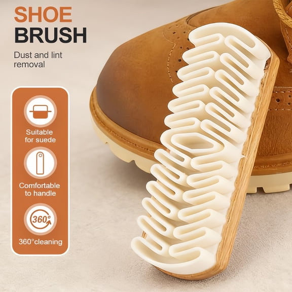 Suede Shoe Cleaner Brush Kit with Rubber Eraser Wooden Handle for Boots