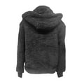 thumbnail image 4 of WEIYLL Vestes pour Femmes Courtes Confortables à Capuche Zippée Couleur Unie Noir Hauts et Blouses d'Automne pour Dames Taille g, 4 of 5