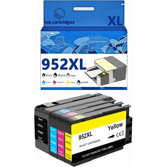 952 952XL Ink Cartridges Compatible for HP Pro 8710 7740 8720 8715 8210 8703 8702 Inkjet Printers, Leak-Proof Design Crisp Printing