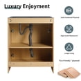 thumbnail image 4 of FFZ 28 inch Freestanding Bathroom Vanity with Stainless Steel Sink, 2 Soft Close Doors, Oak, 4 of 8