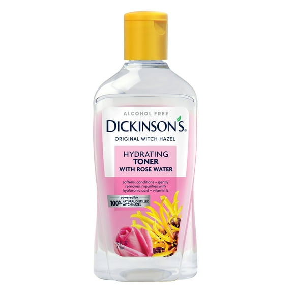 Dickinson's Hydrating Witch Hazel Toner with Rosewater, Alcohol Free, 16 fl oz