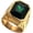 Gold Green Diamond, variant on Men's Stainless Steel Vintage Big Square Engraved Wedding Gemstone Biker Ring Band Hip Hop Black Silver Green Diamond Size 13
