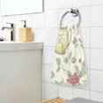 thumbnail image 3 of Yayeee 2 Pack Hand Towels for Bathroom 100% Cotton 16" x 28" Soft Absorbent Kitchen Towel, Purple Birds Teapots, 3 of 7