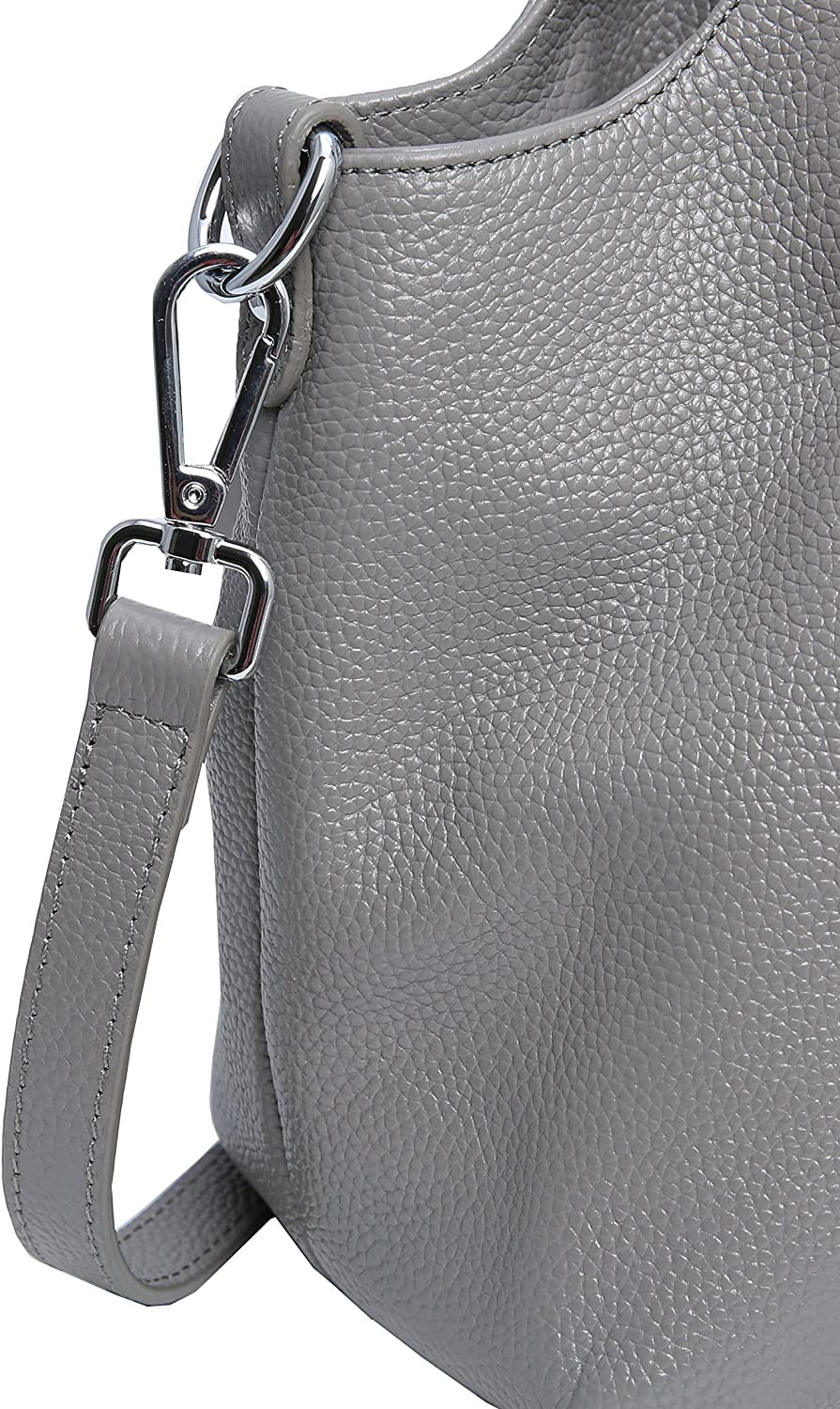 Bellella Handbag for Women Genuine Leather Top Handle Satchel Classic Tote Shoulder Bag Work Travel Crossbody Bags Gray
