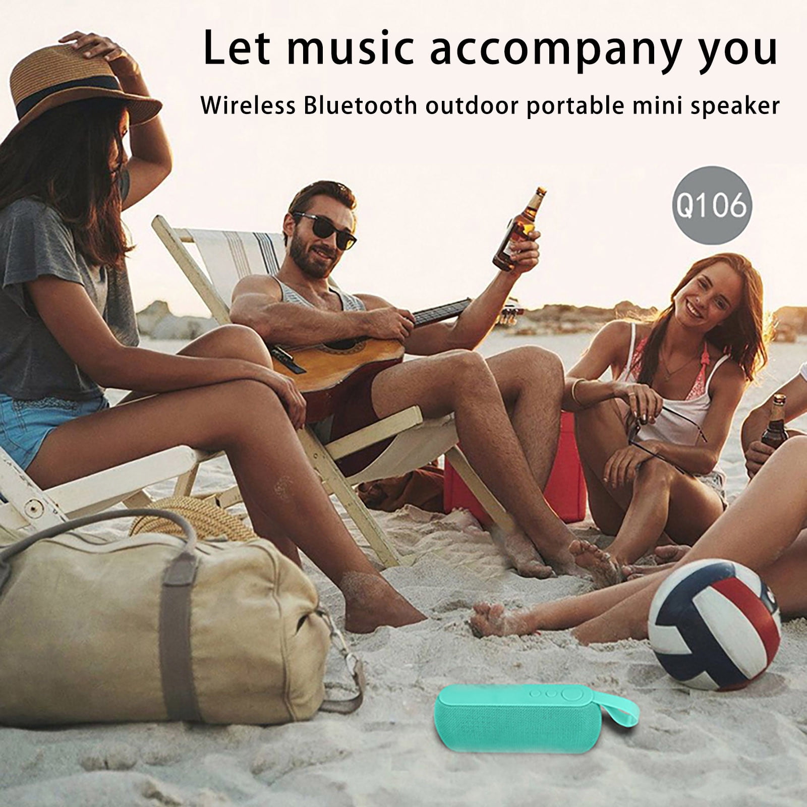 WDOBM Clearance Bluetooth Speaker Waterproof,Bluetooth Speakers,Q106 Mobile Phone Wireless Bluetooth Speaker Plug-in Subwoofer Computer Outdoor Portable Mini Wireless Networking Sound