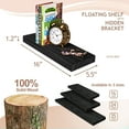 thumbnail image 7 of Sorbus Wood Floating Shelves for Wall - 16” Solid Wood Wall Shelves for Bathroom Decor, Books, Bedroom & Living Room - Set of 2 Wall Mounted Kitchen Shelves - Durable 100% Premium Solid Pine, 7 of 7