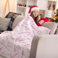 thumbnail image 5 of 50 x 60 Inches Pink Candy Cane Christmas Throw Blanket Cute Soft Warm Lightweight Blanket for Sofa Bed Gift Decor, 5 of 7