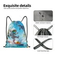 thumbnail image 4 of Fuzoiu Astronaut Tropical Dolphin Print Drawstring Backpack for Gym, Travel, Yoga,Sports Sackpack String Bag for Women Men-Medium, 4 of 6