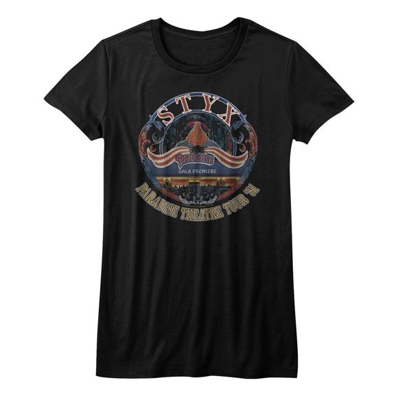 Styx Tour '81 Black Junior Women's T-Shirt
