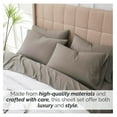 thumbnail image 4 of 4-Piece Twin XL Bed Sheets Premium Bedding, 21-Inch Deep Pocket Sheet Set, Twin XL Fitted Sheet, Dark Taupe Pillow Cases Standard Size Set of 2, Dark Taupe Sheets, 4 of 9