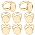 8Pcs Adjustable 304 Stainless Steel Ring Components Oval Pad Ring ...
