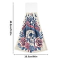thumbnail image 2 of Haosy 2 Pack Kitchen Wash Cloths with Hanging Loops Absorbent Absorbent Quick Drying Hand Towels, American Style Skull and Rose, 2 of 7