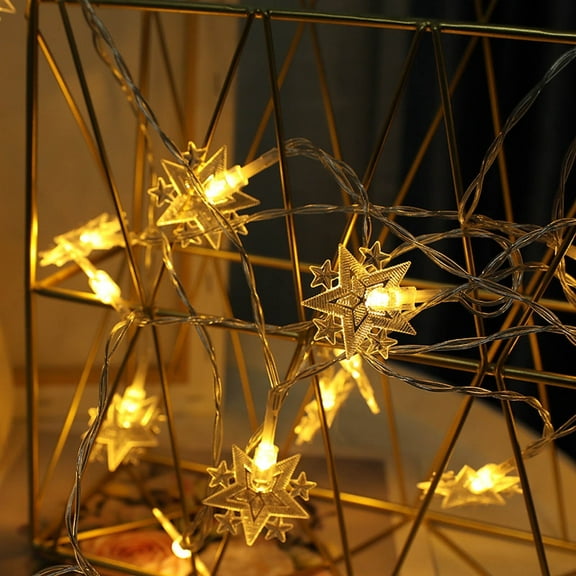 Morttic Battery Powered Mini Star String Lights, 16ft 50 LED Fairy Christmas Decorative Lights for Patio Garden Home Party Wedding Decor, Warm White