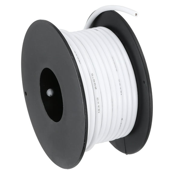 18 AWG Flexible Silicone Wire 9m/30ft, Tinned Copper Electrical Wire, White