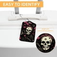 thumbnail image 3 of Skull Square PU Leather 2 Pack Travel Tag - Bag Tag - Suitcase Tag with Privacy Cover and Stainless Steel Ring - Suitable for Travel, Backpack, and Handbag, 3 of 7