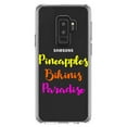 thumbnail image 1 of DistinctInk Clear Shockproof Hybrid Case for Samsung Galaxy S9+ PLUS (6.2" Screen) - TPU Bumper Acrylic Back Tempered Glass Screen Protector - Pineapples Bikinis Paradise, 1 of 5