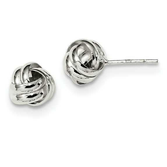 Beautiful Sterling Silver Polished Love Knot Post Earrings