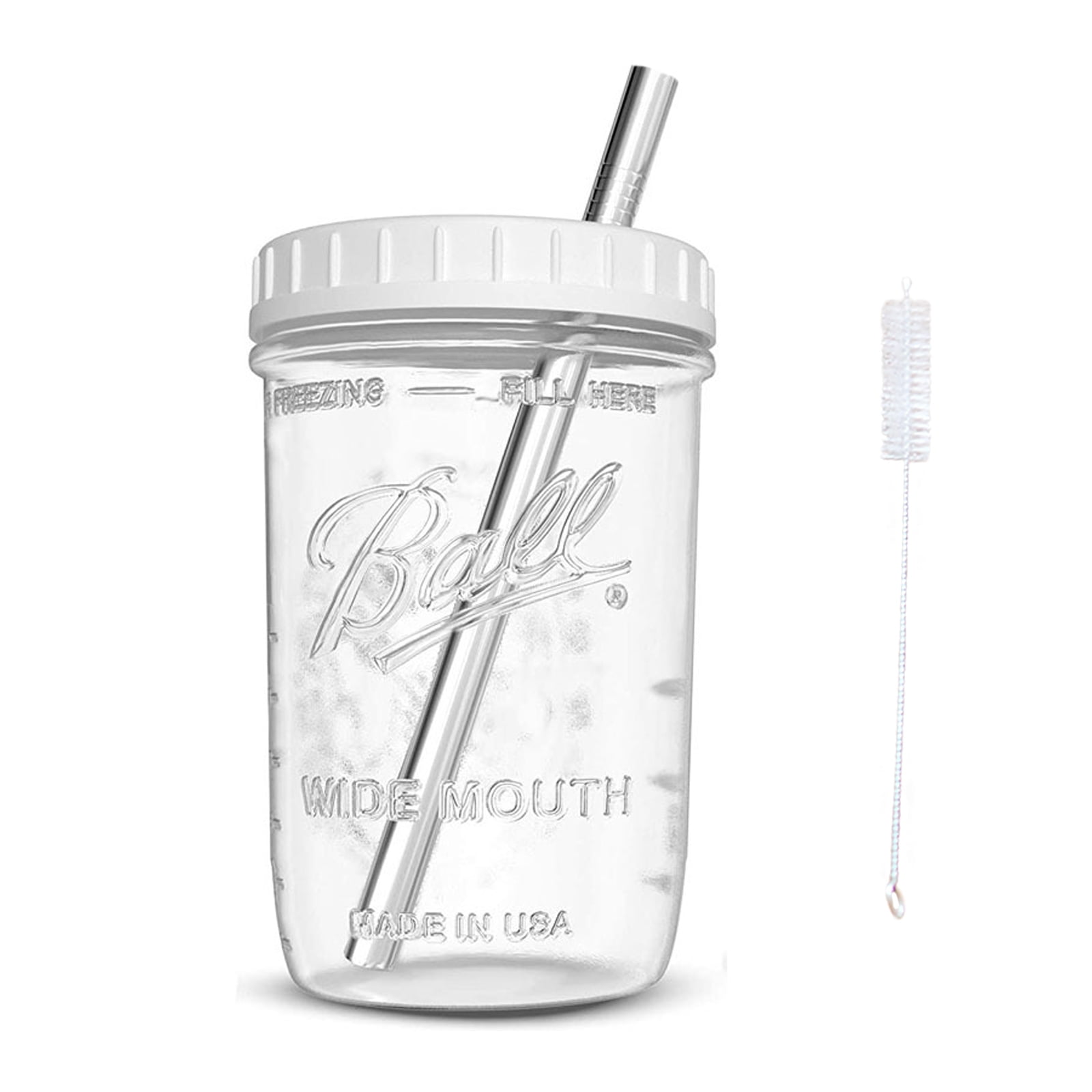 Hapeisy Mason Jar with Lid and Straw,Reusable Boba Cup 730ml Smoothie