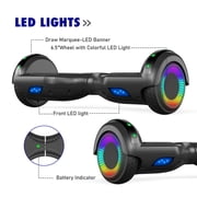 SISIGAD Hoverboard with Bluetooth and LED Lights 6.5 Two-Wheel Self Balancing Electric Scooter for Kids and Adults