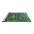 thumbnail image 2 of Ahgly Company Machine Washable Indoor Round Persian Turquoise Blue Traditional Area Rugs, 8' Round, 2 of 4