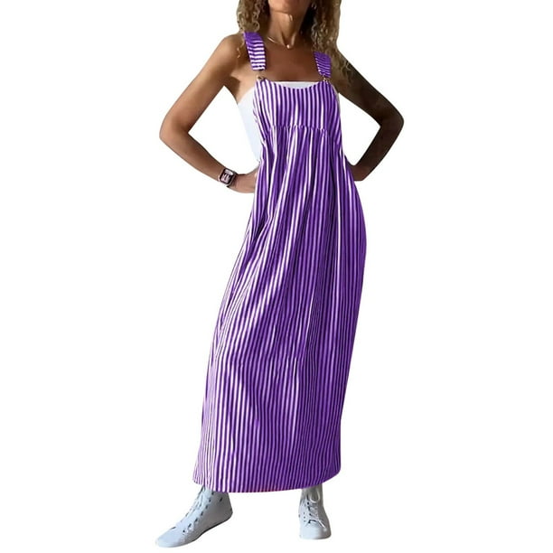 WILLBEST Vestidos Verano para Mujer Vestido A Rayas de Moda para Mujer | Vestido Skater con Tirantes de Moda Chica