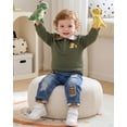 thumbnail image 4 of Toddler Baby Boy Clothes 4T Boys Fall Winter Outfits 5T Boys Long Sleeve Lapel Top Jeans Pants 2PCS Clothing Set Green, 4 of 7