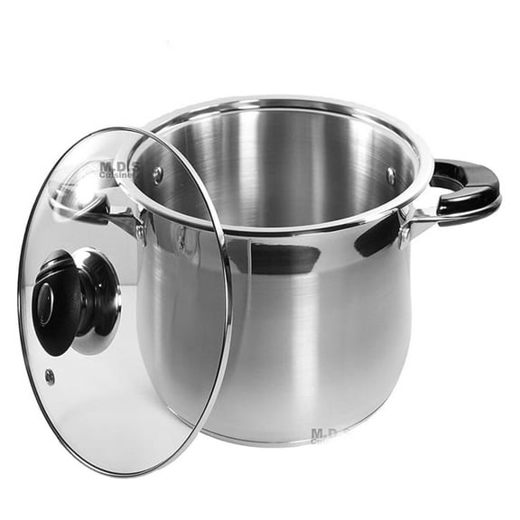20 Quart Stainless Steel Stock Pot with Lid - Heavy Duty Double Encapsulated Base - Large Stockpot for Soup, Pasta, Chili & More - Kitchen Cookware