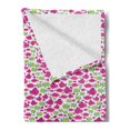 thumbnail image 2 of Fish Soft Flannel Fleece Blanket, Tropical Ocean Theme Cartoon School of Fish Pattern in Vibrant Colors Print, Cozy Plush for Indoor and Outdoor Use, 60" x 80", Apple Green Magenta, by Ambesonne, 2 of 5