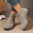 thumbnail image 2 of Pandaie Ankle Boots for Women Low Heel Round Toe Chelsea Short Booties Suede Slip on Fall Winter Casual Work Shoes Pink 9, 2 of 8