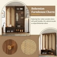 thumbnail image 5 of 4-In-1 Hall Tree with Bench and Shoe Storage, Farmhouse Coat Rack with 4 Rattan Doors, 6 Hooks & Adjustable Shelves, for Living Room, Entryway, Walnut, 5 of 12