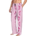 thumbnail image 2 of Balery Pink Scarf Snowman print Men's Pajama Pants,Ultra Lightweight Pjs,Lounge Pant-Large, 2 of 9
