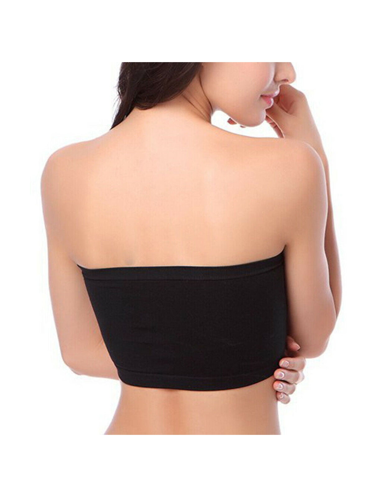 Floerns Women's Plus Size Solid Strapless Bandeau Tops Basic Crop Tube Tops  Black 0XL at  Women's Clothing store