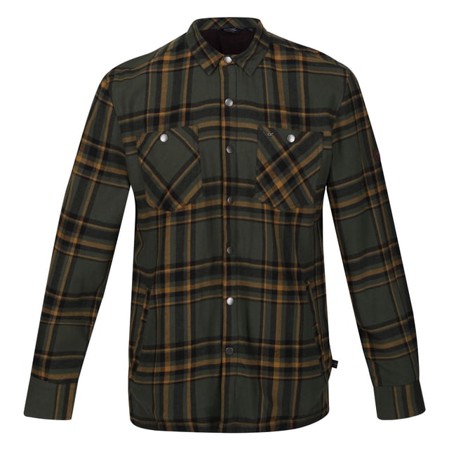 Regatta - Camisa Thamos Cuadro de Manga Larga para Hombre (Caqui Oscuro) Regatta UTRG7040_darkkhaki