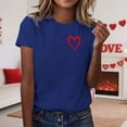 thumbnail image 2 of T-shirt Femme Saint-Valentin 2026 Mode Manches Courtes Col Rond Cœur Graphique, 2 of 4