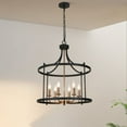 thumbnail image 3 of 21.5" Black and Gold 6-Light Lantern Chandelier with E12 Base for Foyer or Dining Room, 3 of 5