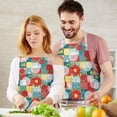 thumbnail image 3 of Pioneer Flower Floral Print Pattern Apron for Women and Men, Cotton Linen Waterproof with Pockets, Adjustable, 33x27 Inch for Kitchen, Gardening, BBQ, Salon, 3 of 6