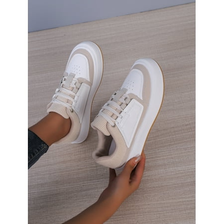 

Two Tone Lace-up Front Skate Shoes Women‘s Footwear