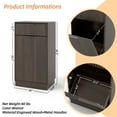 thumbnail image 6 of Noble House Great 10-Gallon Tilt-Out Trash Can Cabinet, Woodgrain Hidden Bin with Drawer for Kitchen, Bathroom, Walnut, 6 of 13