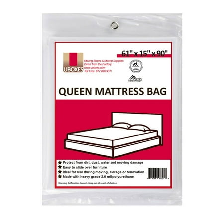 Uboxes Queen Mattress Poly Covers, 61 x 15 x 90 in, 12 Pack